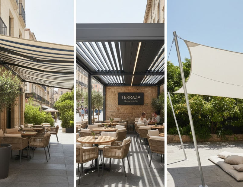 toldo vs pérgola vs vela tensada