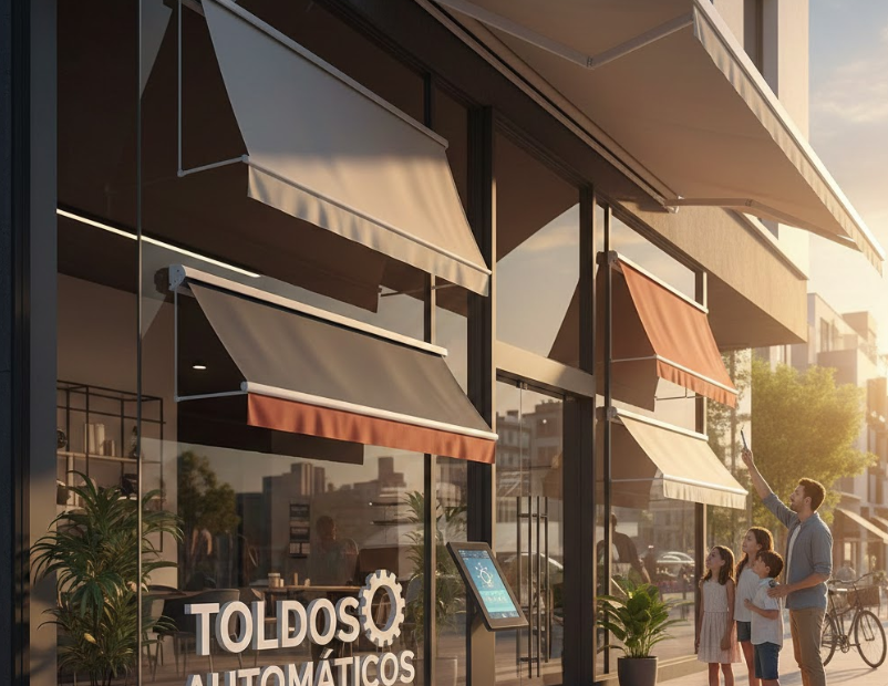 automatización de toldos para negocio