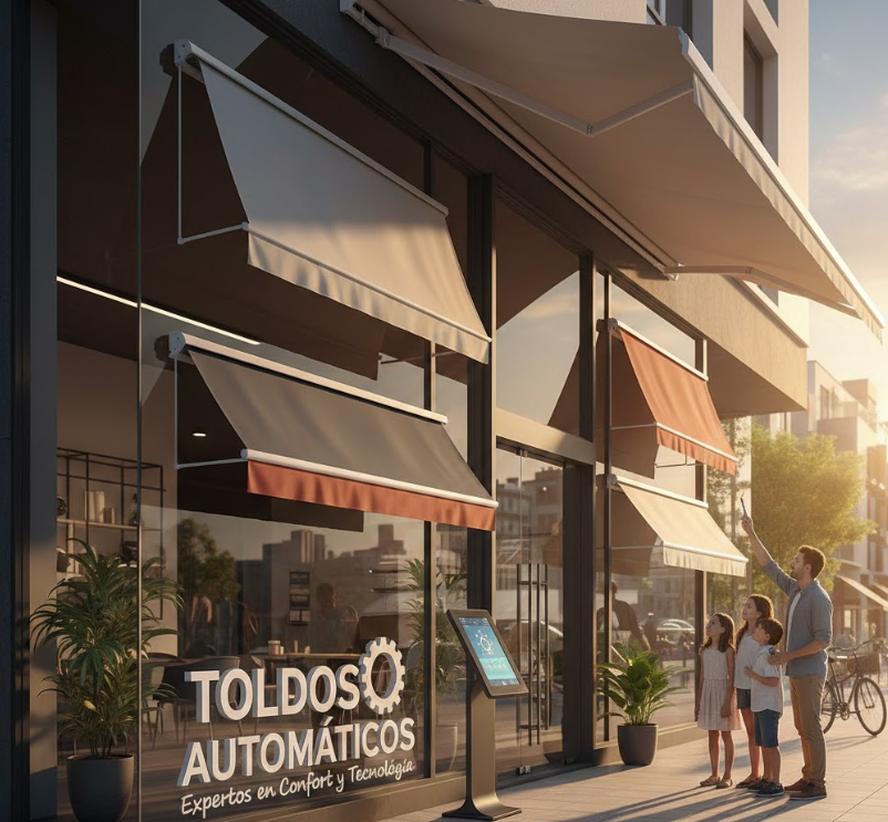 automatización de toldos para negocio