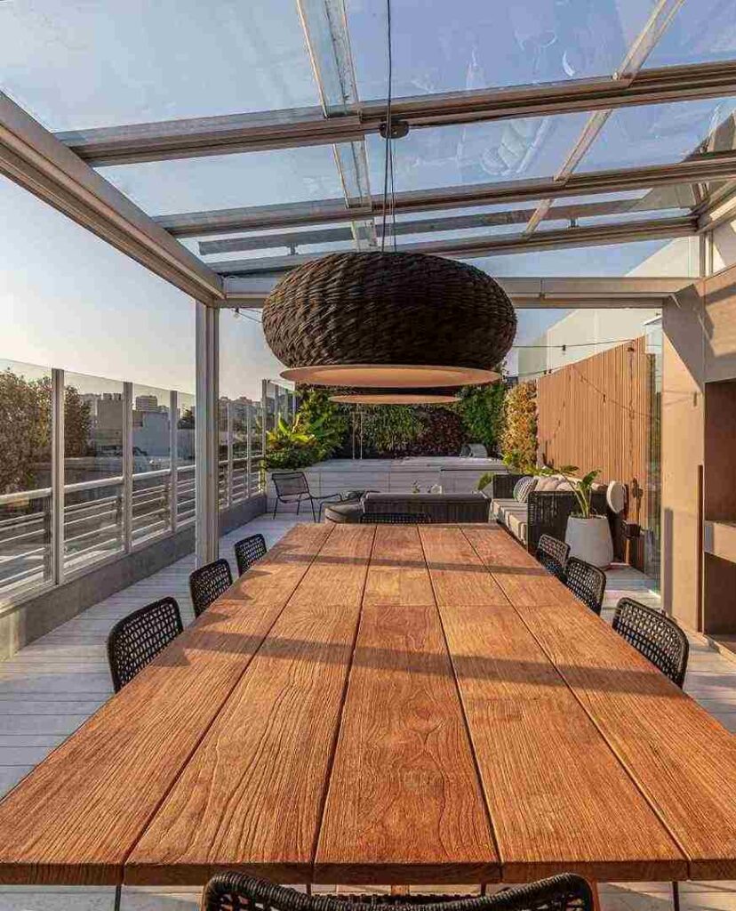 terraza techada retractil
